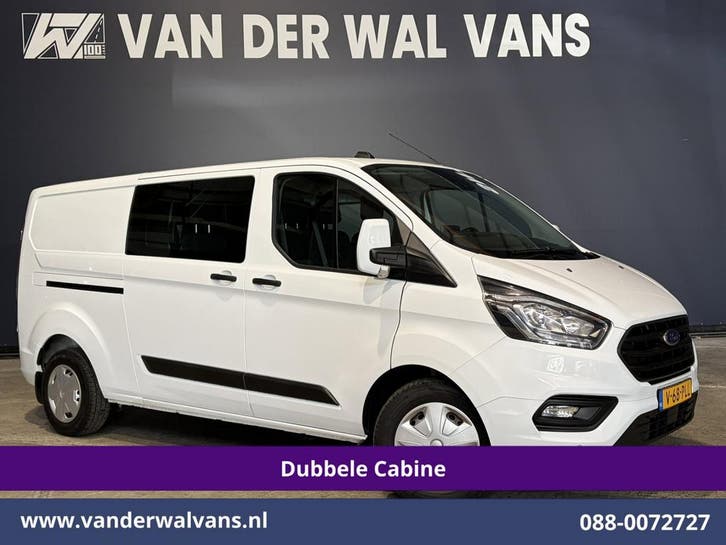 Ford Transit Custom | 2.0 TDCI 130pk L2H1 Dubbele Cabine, Auto's, Bestelauto's, Dealer onderhouden, Lease, Handgeschakeld, Diesel