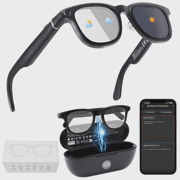 AI Smart Bril met Camera: Vertaling, Foto/Video, 3600mAh Bat, Verzenden, Nieuw