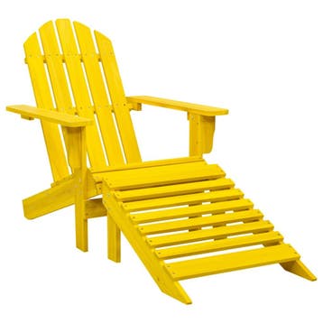 vidaXL Tuinstoel Adirondack met voetenbank massief vurenhout, Tuin en Terras, Tuinstoelen, Verzenden, Nieuw, Hout