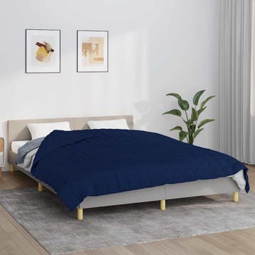 vidaXL Verzwaringsdeken 200x200 cm 9 kg stof blauw, Verzenden, Nieuw, Blauw