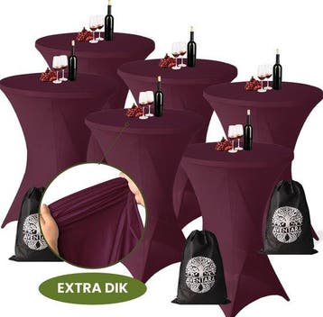 Statafelrok Bordeaux x 6 (Donker Rood) – Ø80-85 x 110 cm – L, Verzenden, Nieuw