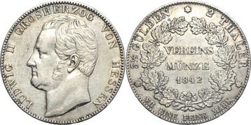 Doppeltaler, daalder 1842, Hessen-darmstadt Ludwig Ii 183..., Verzenden