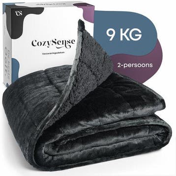 2dekans | CozySense® Verzwaringsdeken 9 kg - 2-persoons -, Ophalen of Verzenden, Zo goed als nieuw, Zwart