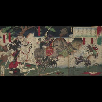 Tsukioka Yoshitoshi /  (1839–1892) Kagoshima Ryy, Antiek en Kunst