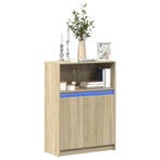 vidaXL Dressoir met LED 72x34x100 cm bewerkt hout sonoma, Huis en Inrichting, Verzenden, Nieuw, 50 tot 100 cm, 25 tot 50 cm