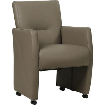 Set van 10 Leren eetkamerstoelen Pleasure - Toledo Smog, Ophalen of Verzenden, Nieuw, Leer