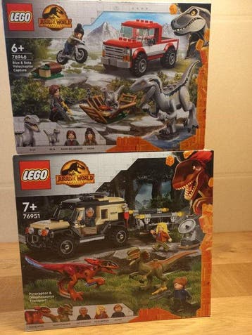 Lego Set - Jurassic World - 76946 Blue & Beta Velociraptor, Nieuw