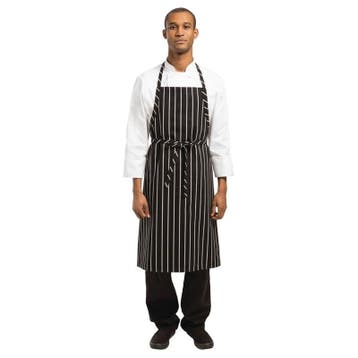 Chef Works Premium geweven schort zwart-wit gestreept | 65%, Verzenden, Nieuw in verpakking