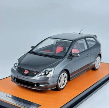 Radscale 1:18 - Modelauto - Honda Civic EP3 TYPE-R - Grijs, Nieuw