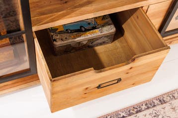 Massief dressoir HERITAGE 160 cm naturel grenen industrieele, Ophalen of Verzenden, Nieuw