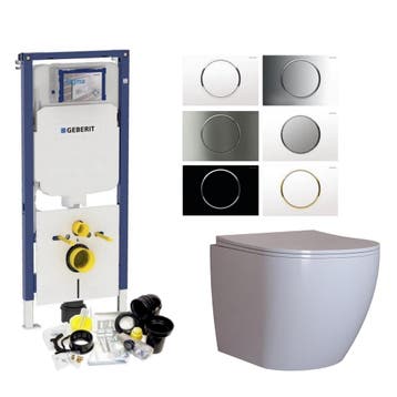 Geberit Sigma 8 (UP720) Toiletset set62 Mudo Rimless Met, Ophalen of Verzenden, Nieuw