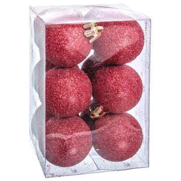 Kerstballen set 12 stuks Rood Ø 4cm, Diversen, Kerst, Ophalen of Verzenden, Nieuw