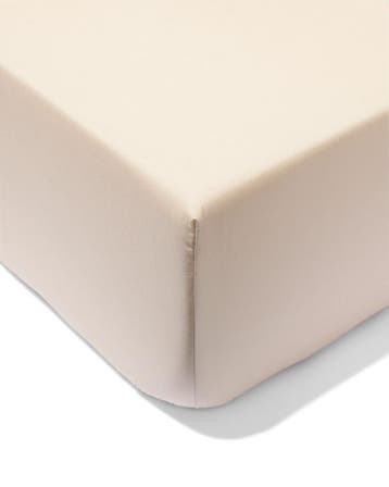 HEMA Hoeslaken 90x200cm hotel katoen percal beige, Verzenden, Nieuw, Beige