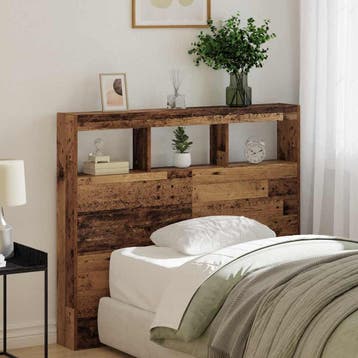 vidaXL Hoofdbord met plank Oud Hout 120 x 17 x 102 cm, Verzenden, Nieuw, Bruin, Hout