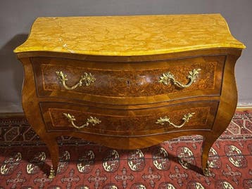 Commode - Hout, Brons, Marmer - Antiek zoals