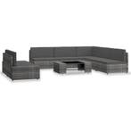 vidaXL 7-delige Loungeset poly rattan grijs, Nieuw, Loungeset, 7 zitplaatsen, Verzenden
