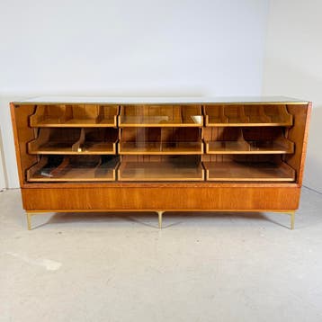 Vintage eikenhouten toonbank – Haka Ladenmöbel, Antiek en Kunst, Ophalen of Verzenden