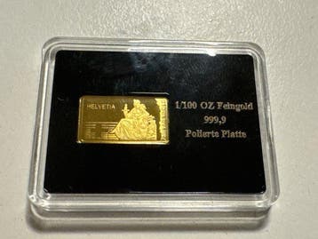 Wereld. Gold medal Helvetia 1/100 oz(.999) (Zonder