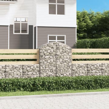 vidaXL Schanskorf gewelfd 100x50x120/140 cm gegalvaniseerd, Tuin en Terras, Bloembakken en Plantenbakken, 100 cm of meer, Verzenden