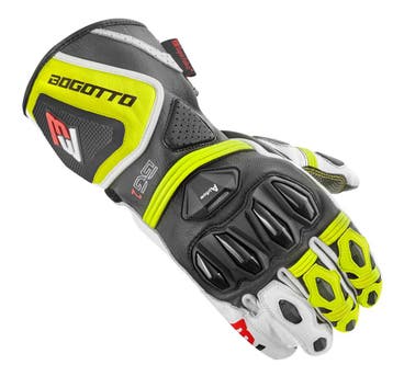 Bogotto Monza Geperforeerde Zwart Wit Neon Geel Handschoenen, Handschoenen, Nieuw met kaartje, Bogotto, Heren