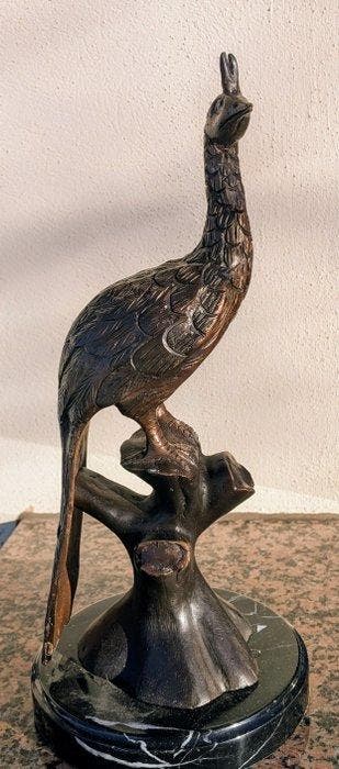 Beeldje - Pfau - Gepatineerd brons, Antiek en Kunst