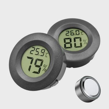 Inbouw Digitale Thermo-Hygrometer met Batterij - Zwart/Wit, Computers en Software, Verzenden, Nieuw