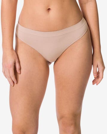 HEMA Damesstring naadloos micro beige, Verzenden, Beige