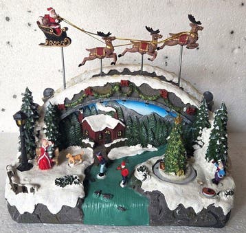 Kerstdecoratie - Kersttafereel met muziek, beweging en, Nieuw