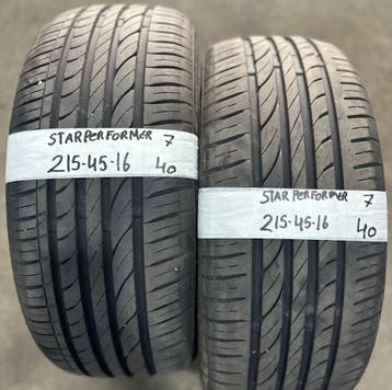 2x 215-45-16 StarPerformer Zomer 2x7mm €40 PerBand 215 45 16, Auto-onderdelen, Banden en Velgen, Ophalen, 16 inch, Band(en), Personenwagen