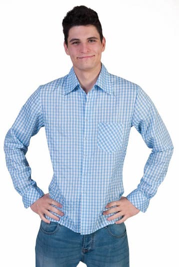 Tiroler blouse blauw/wit, Ophalen of Verzenden, Nieuw