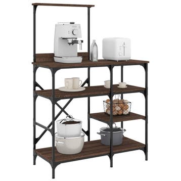 vidaXL Bakkersrek 90x40x132 cm bewerkt hout en metaal bruin, Verzenden, Nieuw