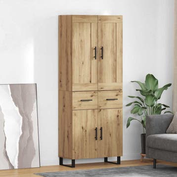 vidaXL buffetkast 2 st Artisan Eiken 69,5 x 34 x 180 cm, Minder dan 50 cm, Verzenden, Nieuw, Minder dan 100 cm