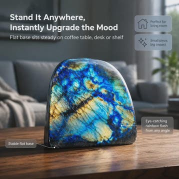 Unieke Labradoriet Kristal Decoratie - Natuurlijke Vorm, Bla, Verzenden, Nieuw