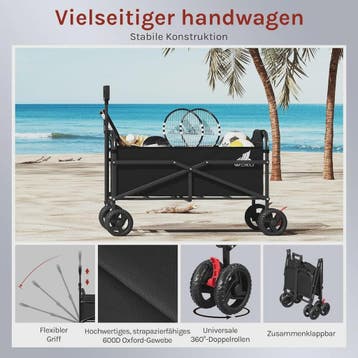 WOLTU Transportkar met Remmen - Opvouwbare Steekwagen voor T, Caravans en Kamperen, Bolderkarren, Verzenden, Nieuw