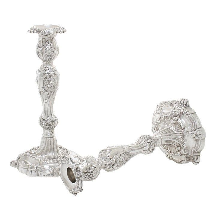 Walker & Hall, Sheffield - Kaarsenhouder (2) - .925 zilver -, Antiek en Kunst, Antiek | Goud en Zilver