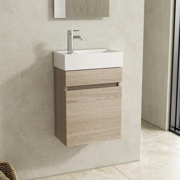 Toiletmeubel Fontein 40 cm – Compact en Stijlvol - Walnut, Verzenden, Nieuw