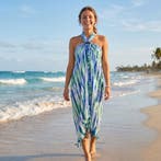 Sarong / pareo - Strandkleding wikkelrok - Groene tie dye, Ophalen of Verzenden, Nieuw