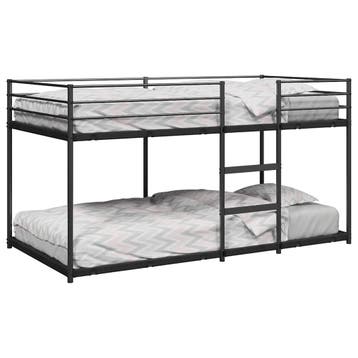 vidaXL Stapelbed zonder matras 90x200 cm staal zwart, Huis en Inrichting, Slaapkamer | Bedden, 90 cm, Eenpersoons, Verzenden, Zwart