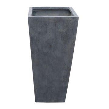Plantenbak Fiberclay 33x33x62 cm Antraciet, Tuin en Terras, Bloembakken en Plantenbakken, Verzenden, Nieuw