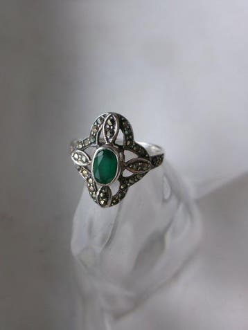 Zilver, Marcasieten - Ring - Art Deco-stijl