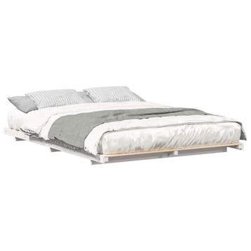 vidaXL Bedframe Wit 160 x 220 cm Massief grenenhout, Huis en Inrichting, Slaapkamer | Bedden, Verzenden, Nieuw, Wit, Hout
