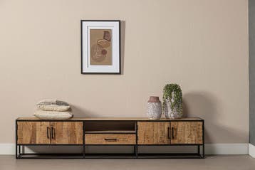 tv-meubel Massief Mangohout. 120cm t/m260cm vanaf €149!, Nieuw, Overige houtsoorten, Industrieel