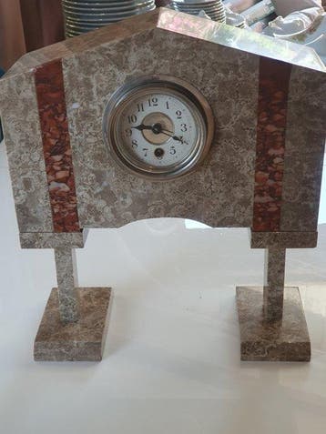 Pendule - Marmer, Messing - 1920-1930