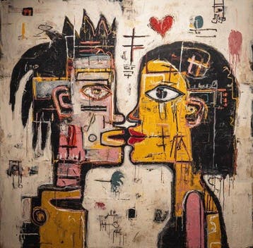 Eric Brumette - KISS ME LIKE BASQUIAT 54 - Toile L - LIMITED, Antiek en Kunst