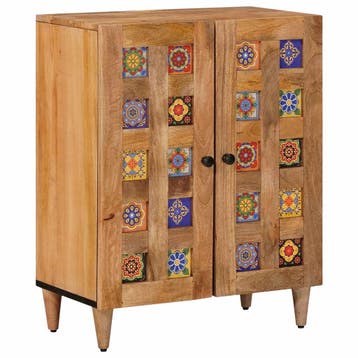 vidaXL Dressoir 60 x 33 x 75 cm Massief Mango Hout Naturel, Verzenden, Nieuw