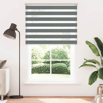 vidaXL Zebra rolgordijn 150x200 cm stofbreedte 145,9 cm, Verzenden, Nieuw, Grijs