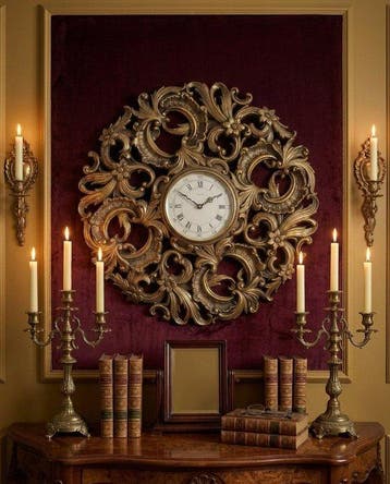 Vintage wandklok Jaeger Electronic – Rococo-stijl /, Antiek en Kunst, Curiosa en Brocante