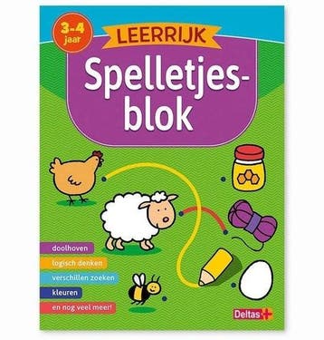 Leerrijk spelletjesblok (3-4 j.), Kinderen en Baby's, Speelgoed | Educatief en Creatief, Ophalen of Verzenden, Nieuw