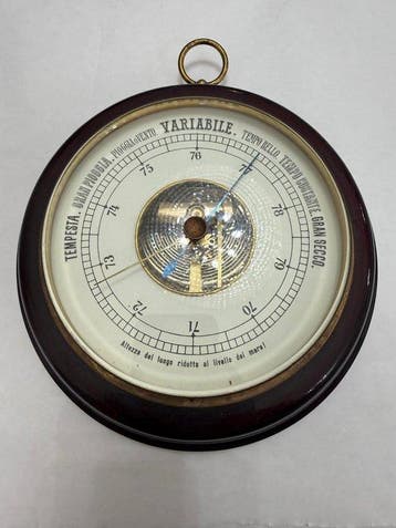 Aneroid barometer - Hout, Messing