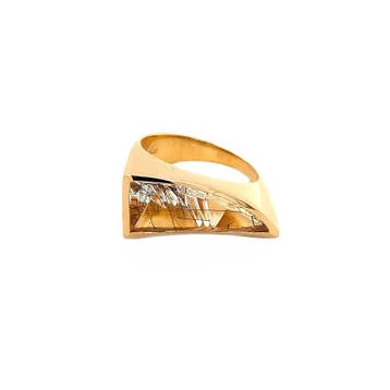 Rosegouden ring met toermalijn quartz 18 krt* nieuw, Verzenden, Zo goed als nieuw, Goud